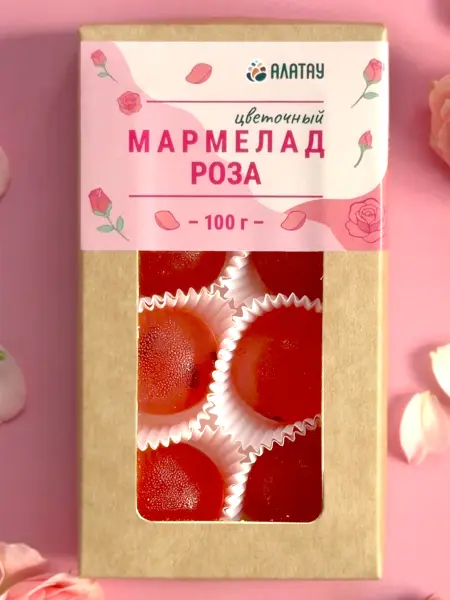 Мармелад цветочный Роза в крафтовой упаковке 100 г